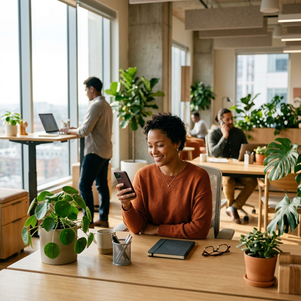 Canadian employee reviewing flexible benefits claim on mobile