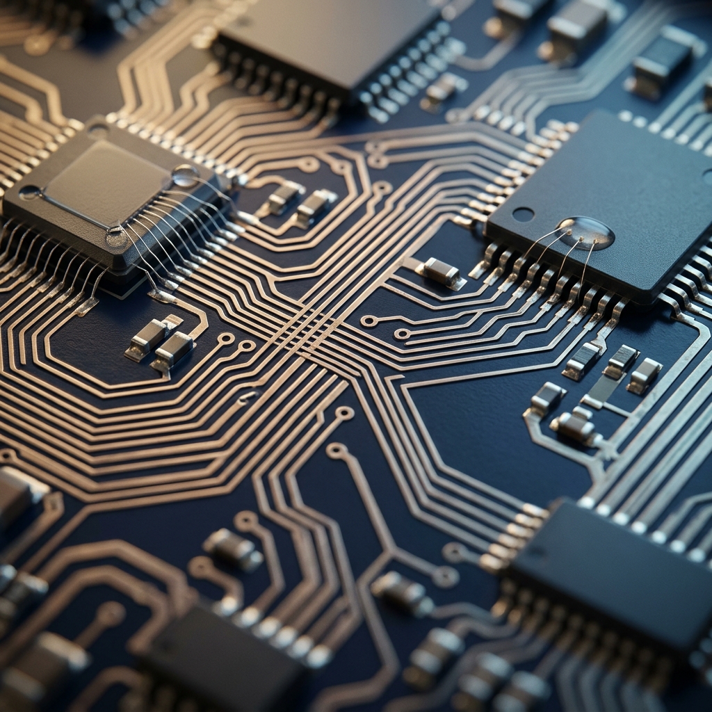 Circuit board traces showing system architecture