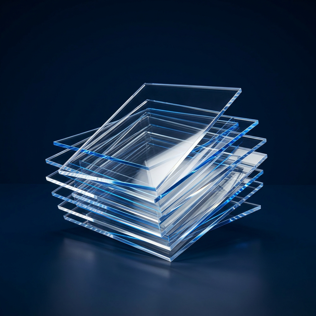Layered transparent planes with geometric light separation