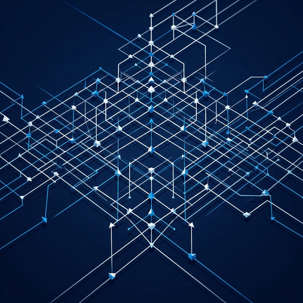 Abstract network topology with geometric node connectivity