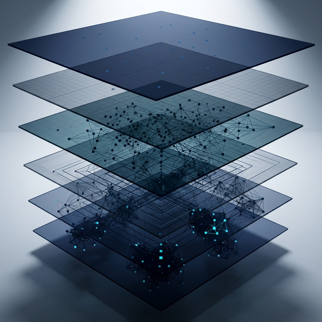 Stacked architectural layers showing system composition hierarchy