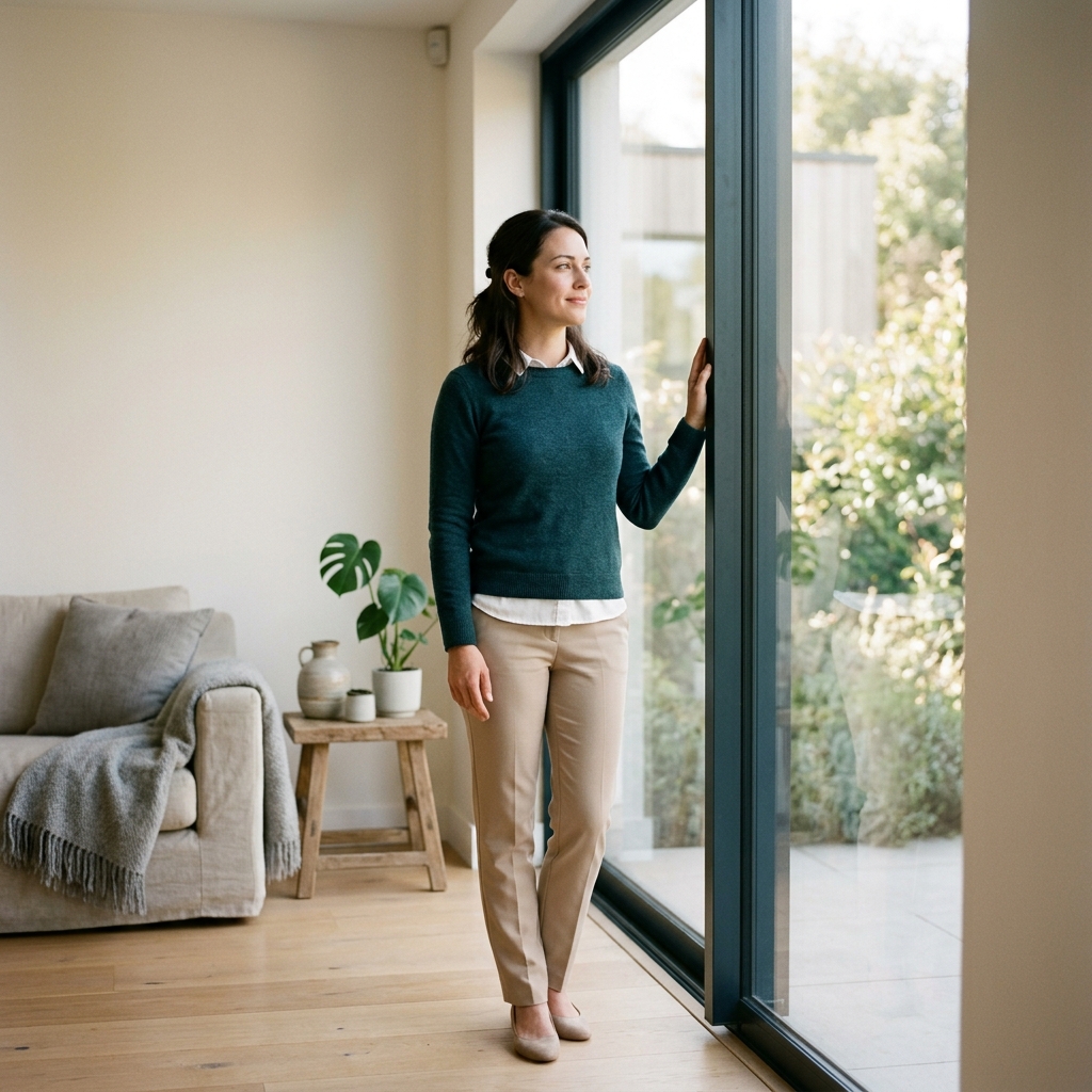 Empowered individual reflecting on personal health progress