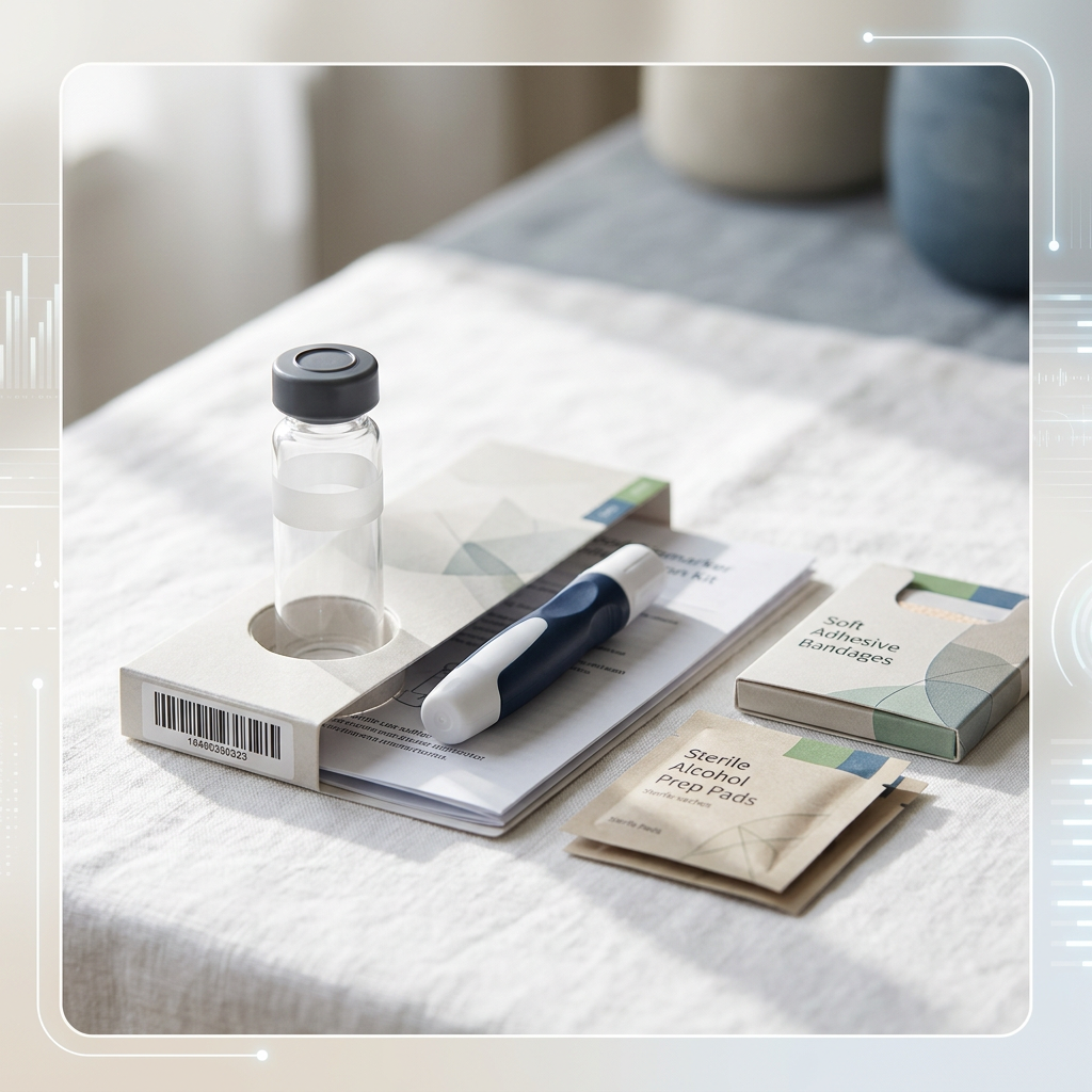 Professional at-home blood collection kit displayed cleanly