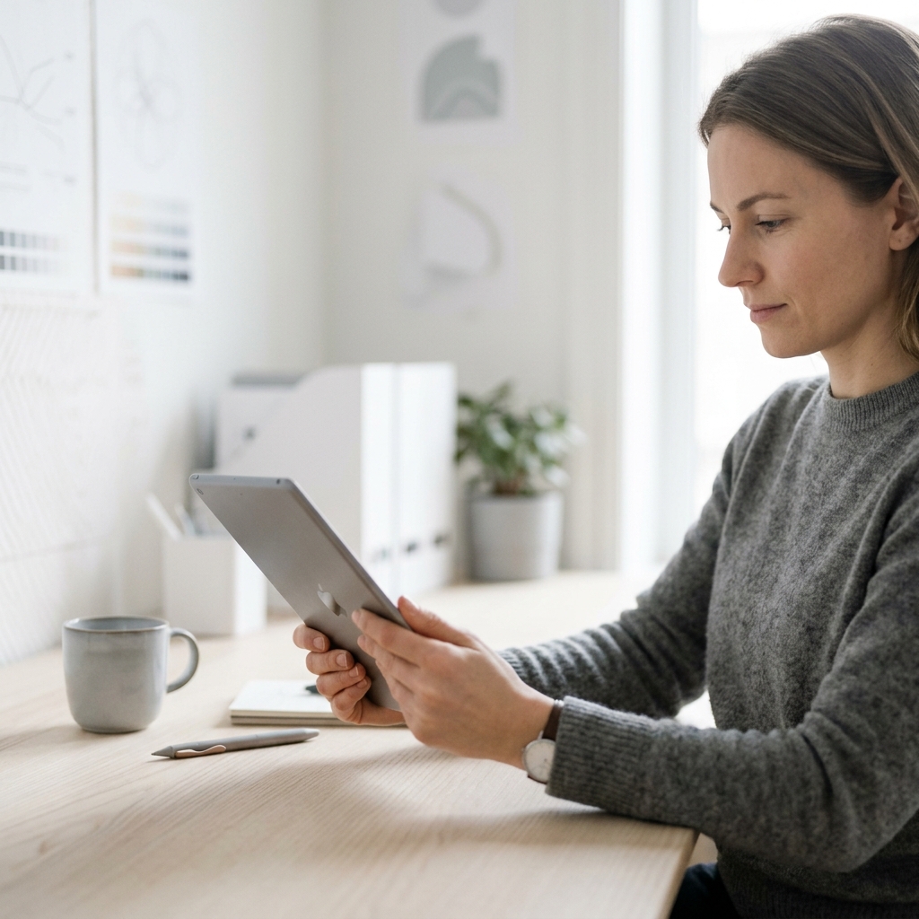 Professional reviewing personalized health dashboard data