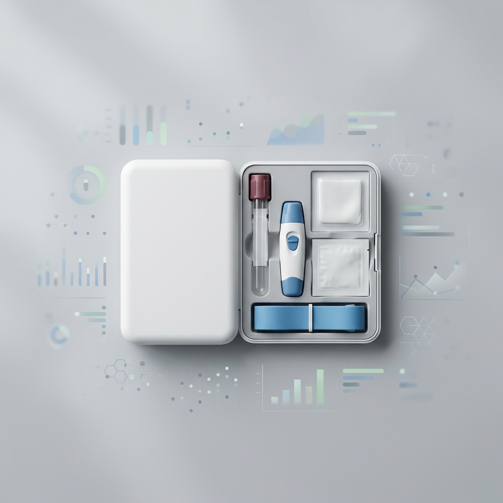 Blood collection kit with subtle digital health data visualization