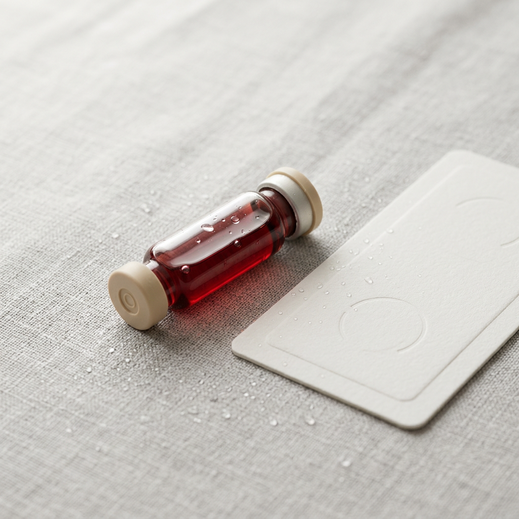 Discrete blood collection vial with modern health kit