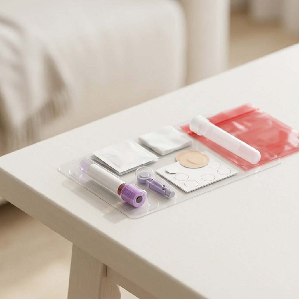 Blood collection kit displayed with clinical precision and clarity