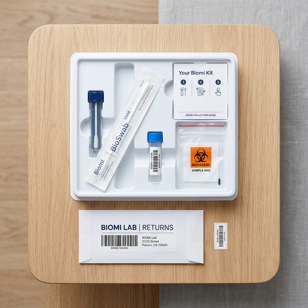 Blood collection kit displayed on minimal surface