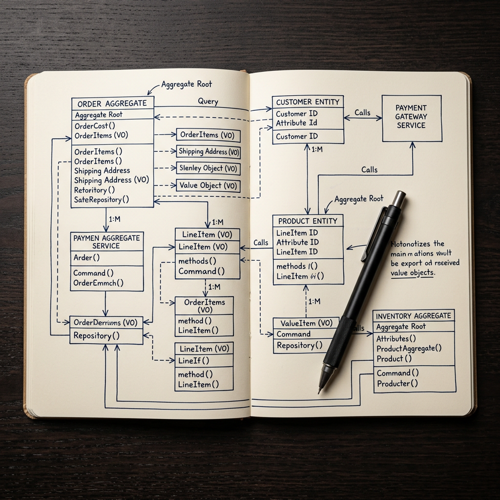 Engineering journal with domain-driven design sketches