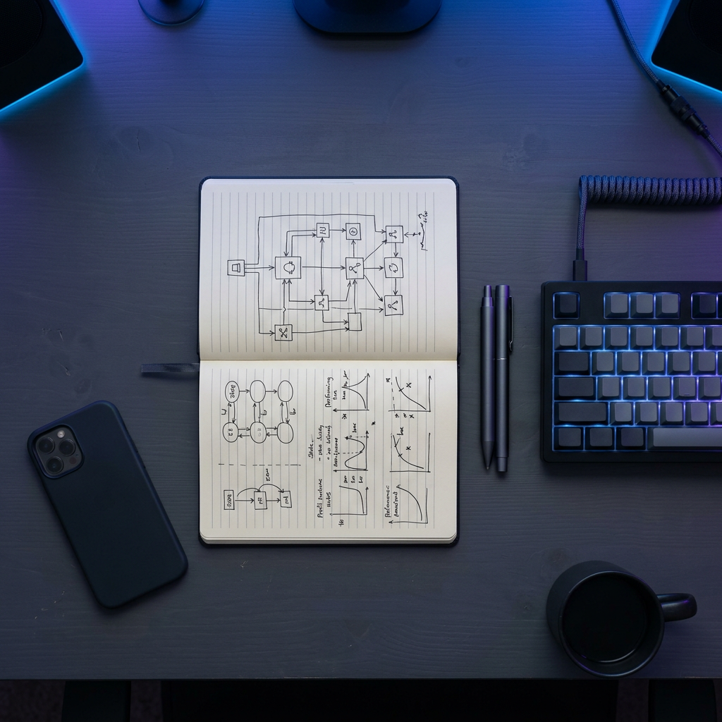 Engineering notebook with performance analysis and tooling