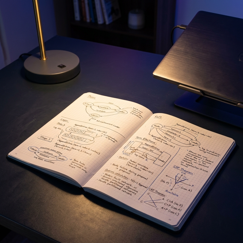 Engineering notebook sketches of consensus algorithms and fault tolerance