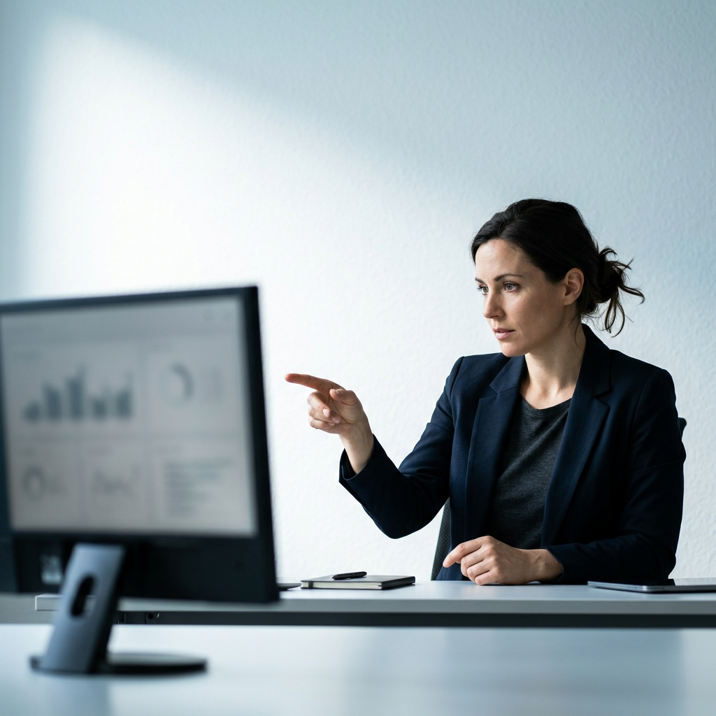 Professional strategist analyzing recommendation algorithm insights