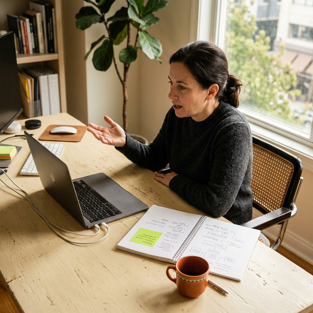SaaS founder engaging in strategic planning session