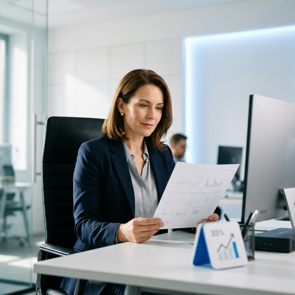Marketing leader reviewing citation performance metrics