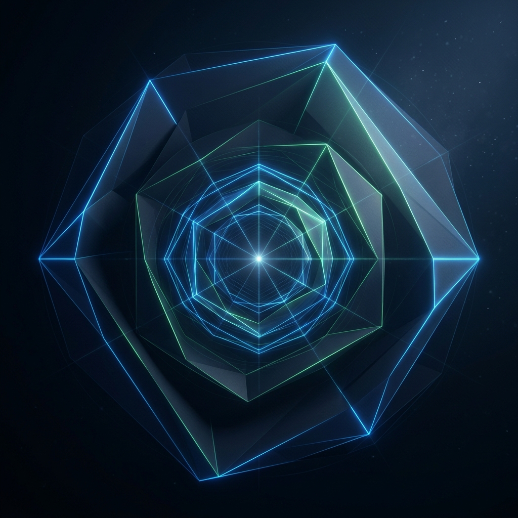 Layered market sizing visualization in neon light