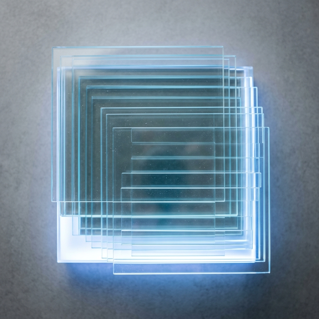 Layered transparent sheets with backlighting