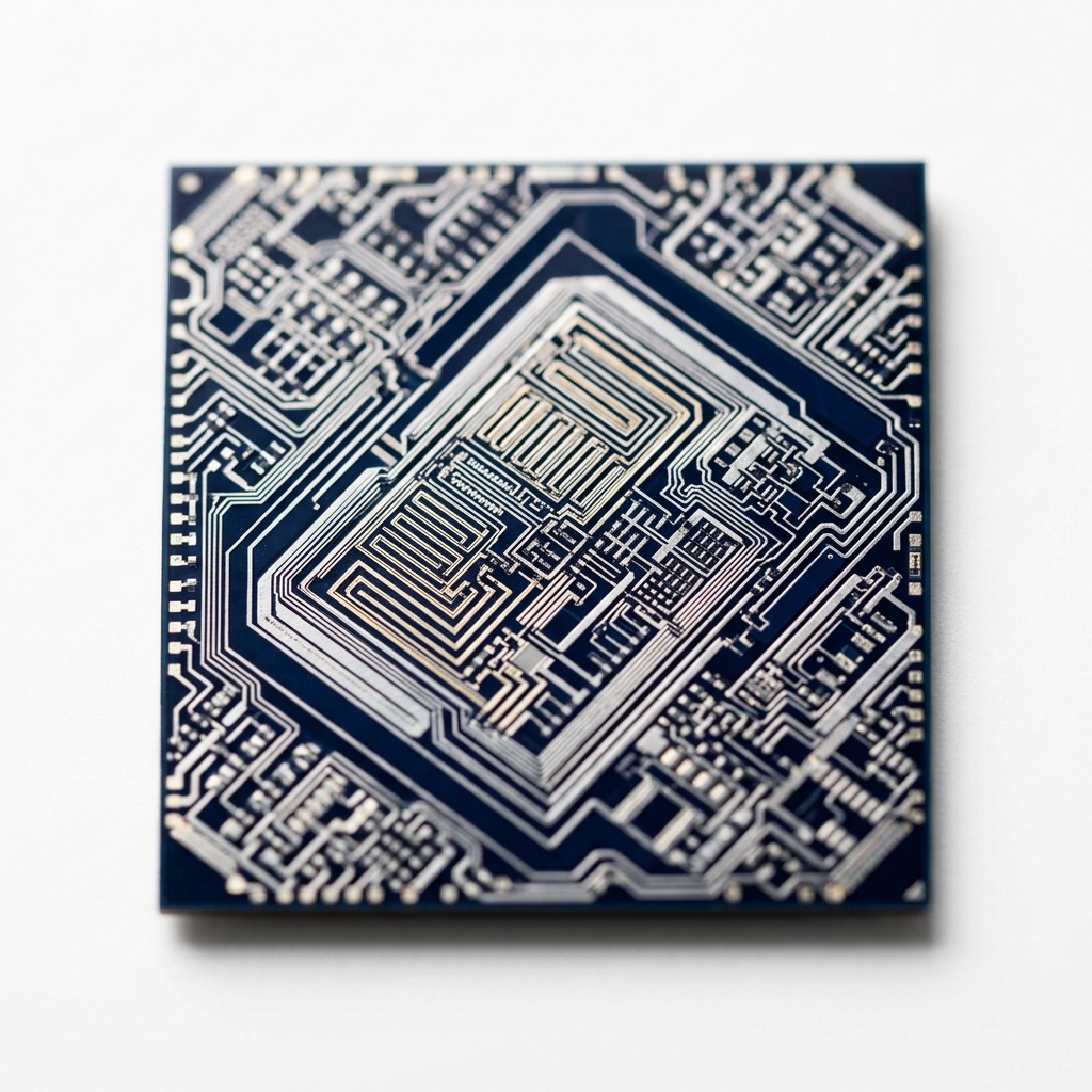 Microchip circuit pathways in macro detail