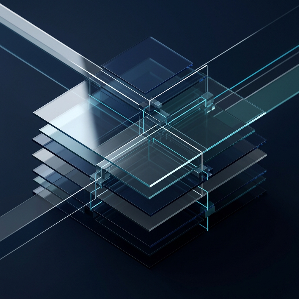 Layered geometric data architecture planes overhead view
