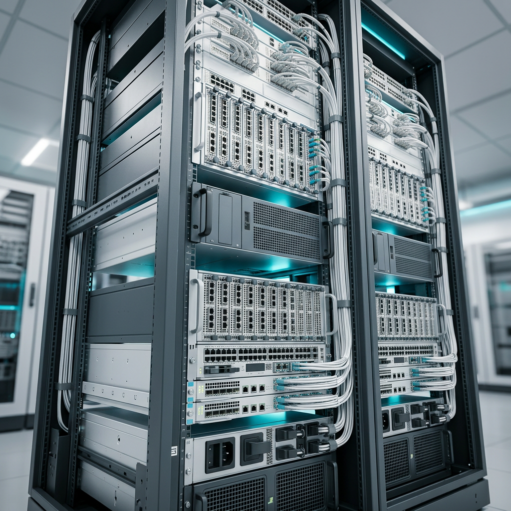 Modular server infrastructure with geometric lighting