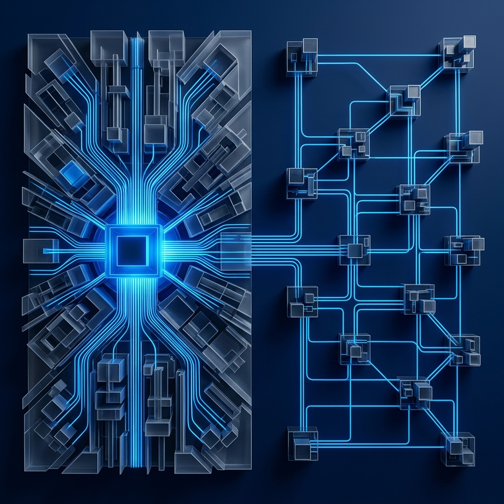 Centralized versus distributed system architecture comparison