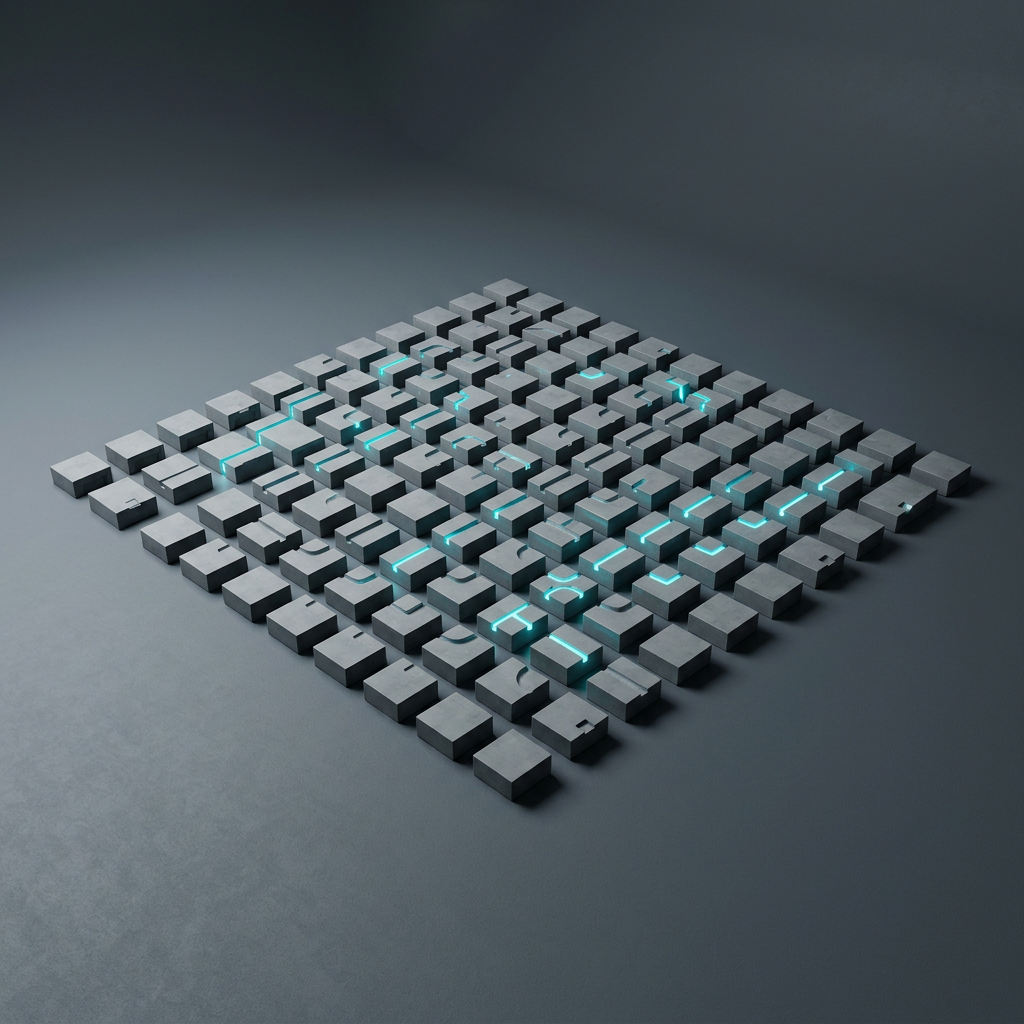 Modular blocks arranged in constrained logical pattern
