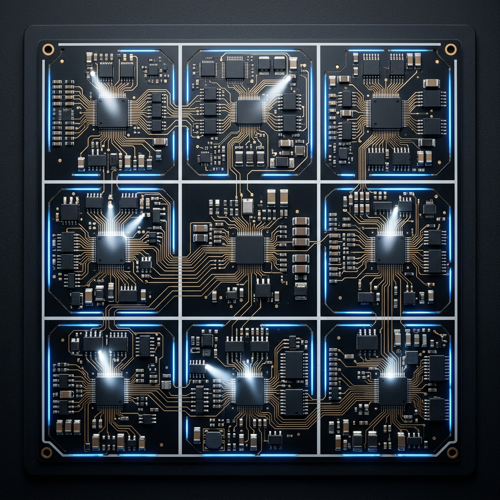 Modular circuit board sections with comparative lighting zones