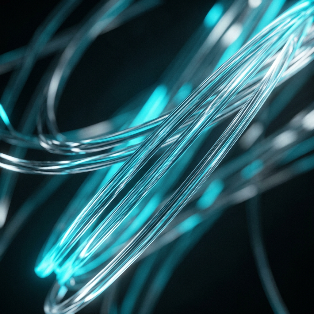 Data transmission pathways with luminous highlights