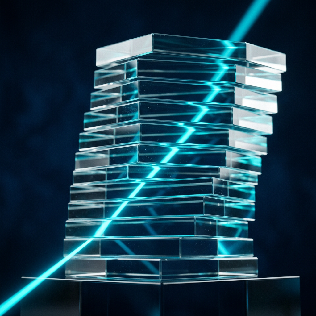 Layered transparent validation stages with refracted light