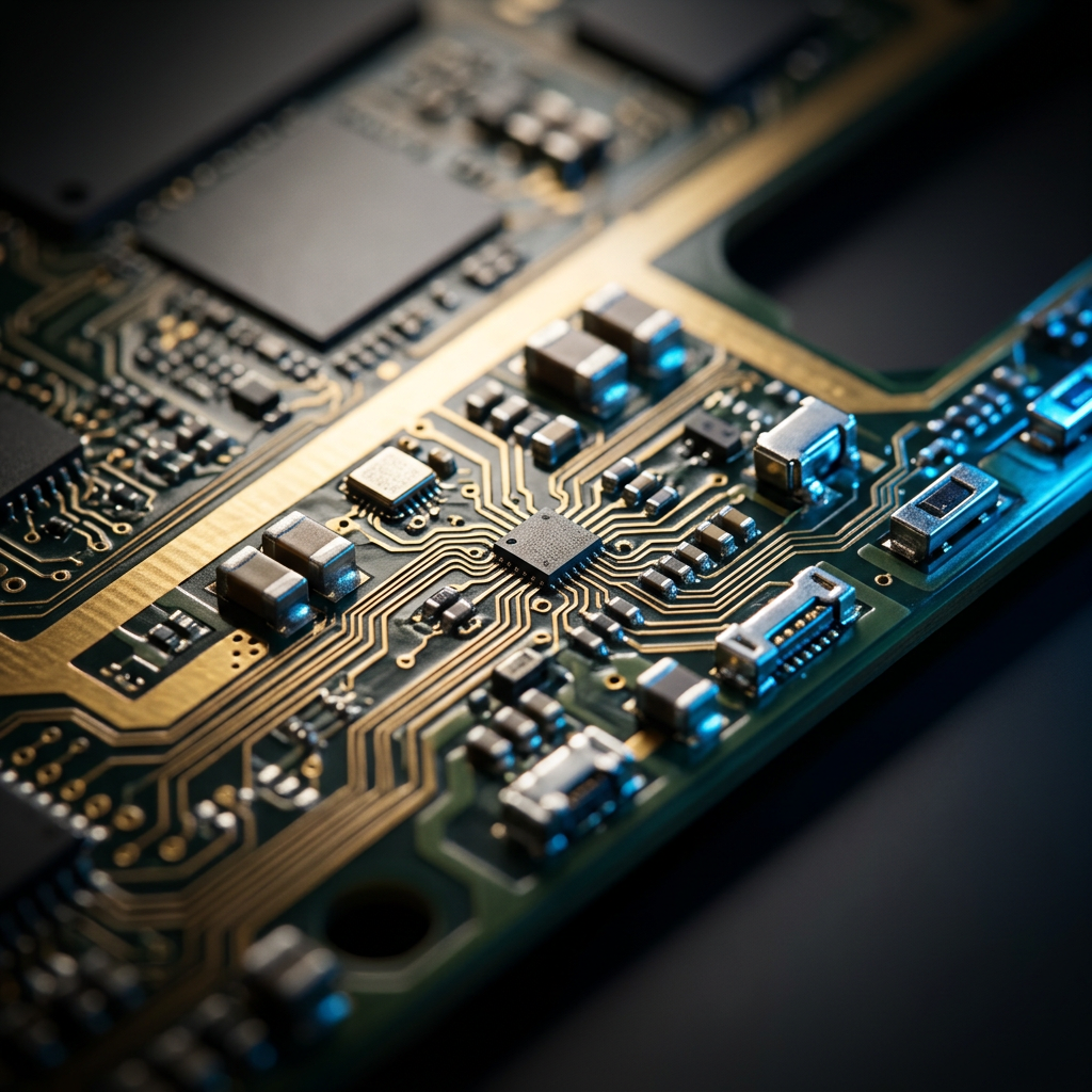 Detailed hardware component with precise technical focus