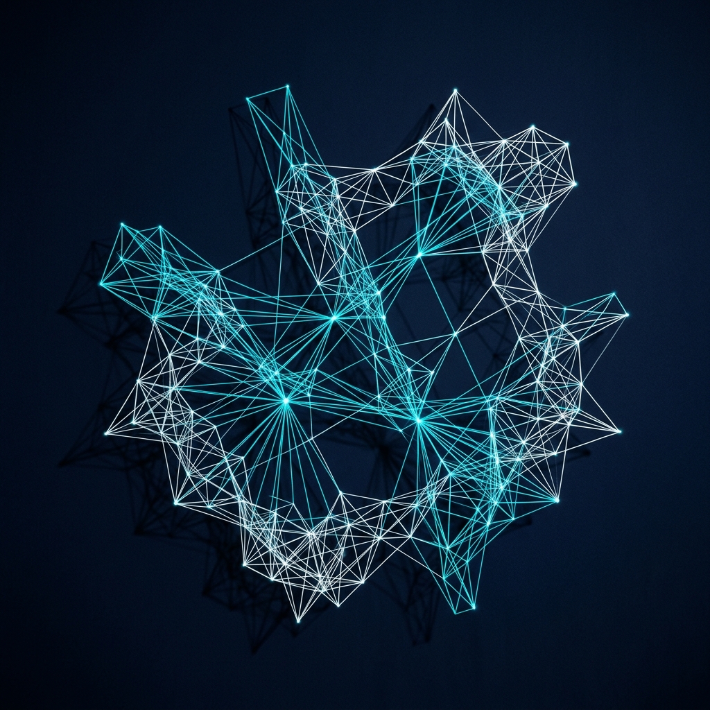 Three-dimensional wireframe network lattice from above