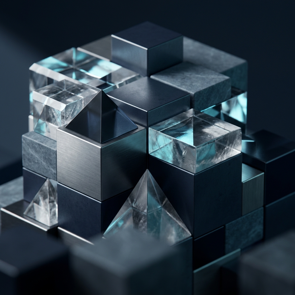 Layered geometric structures representing prompt architecture design