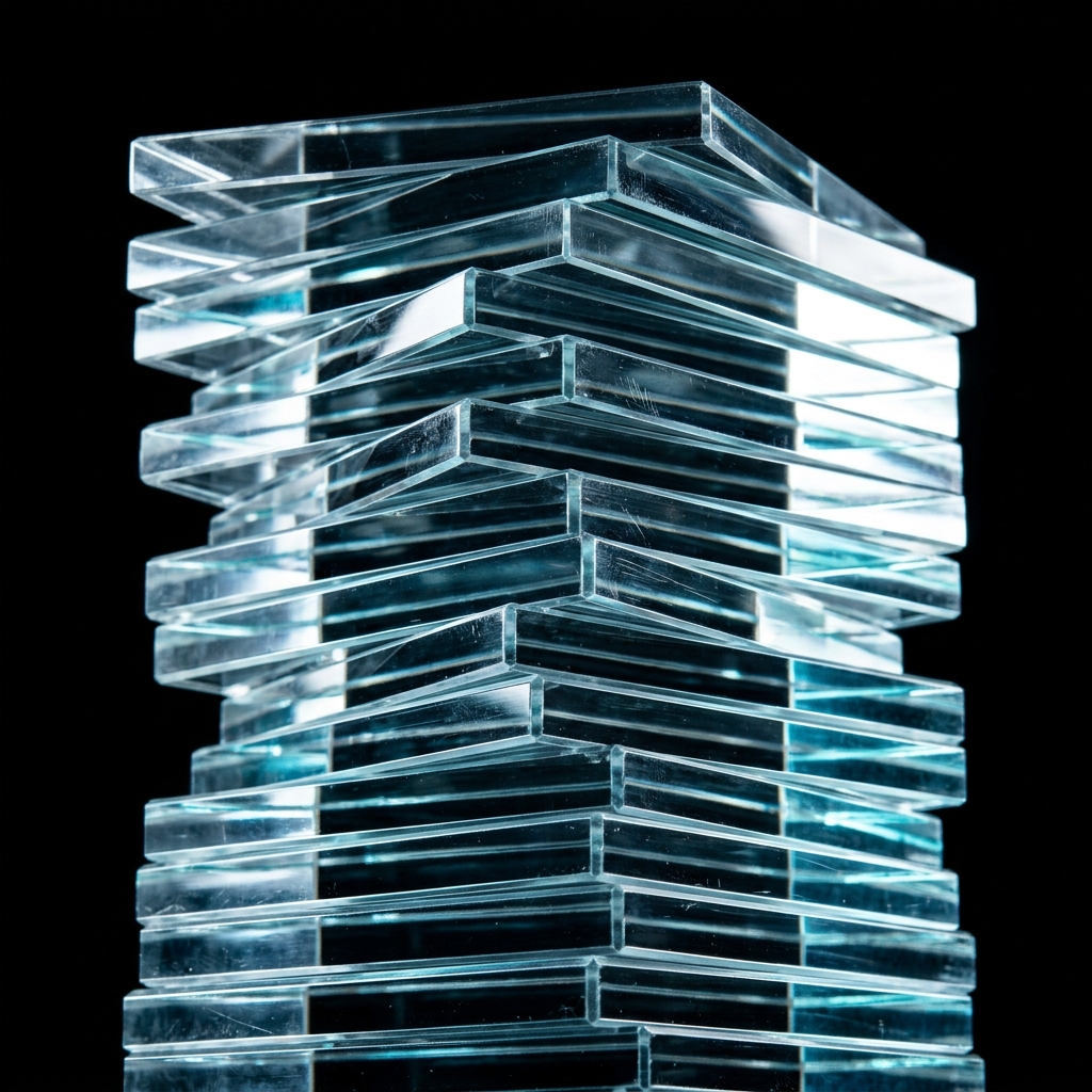 Transparent layered segments with defined boundaries