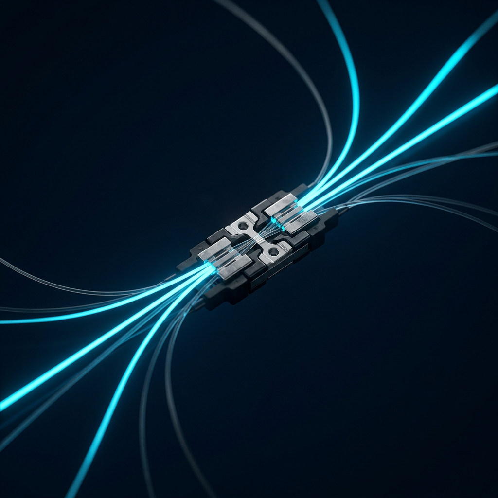Fiber optic cable junction with variable light transmission