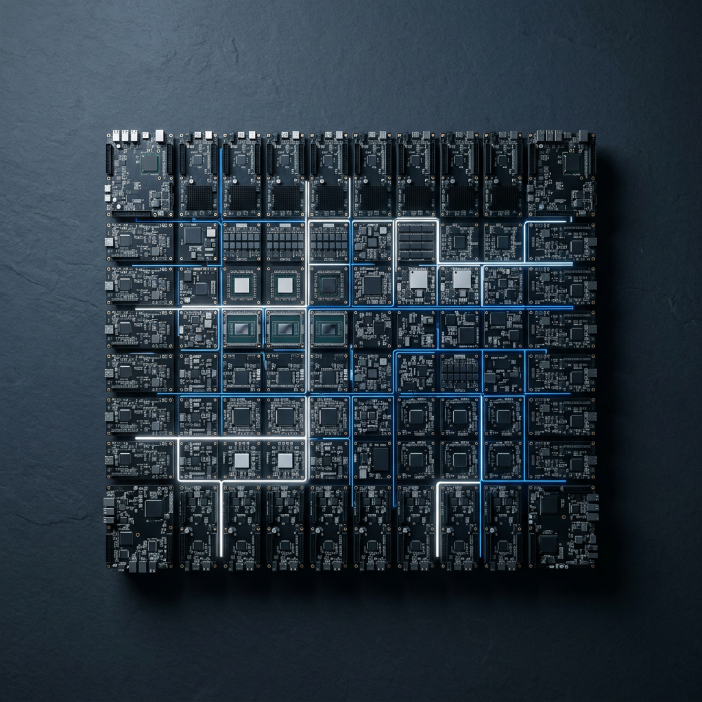 Modular circuit board stack viewed from above