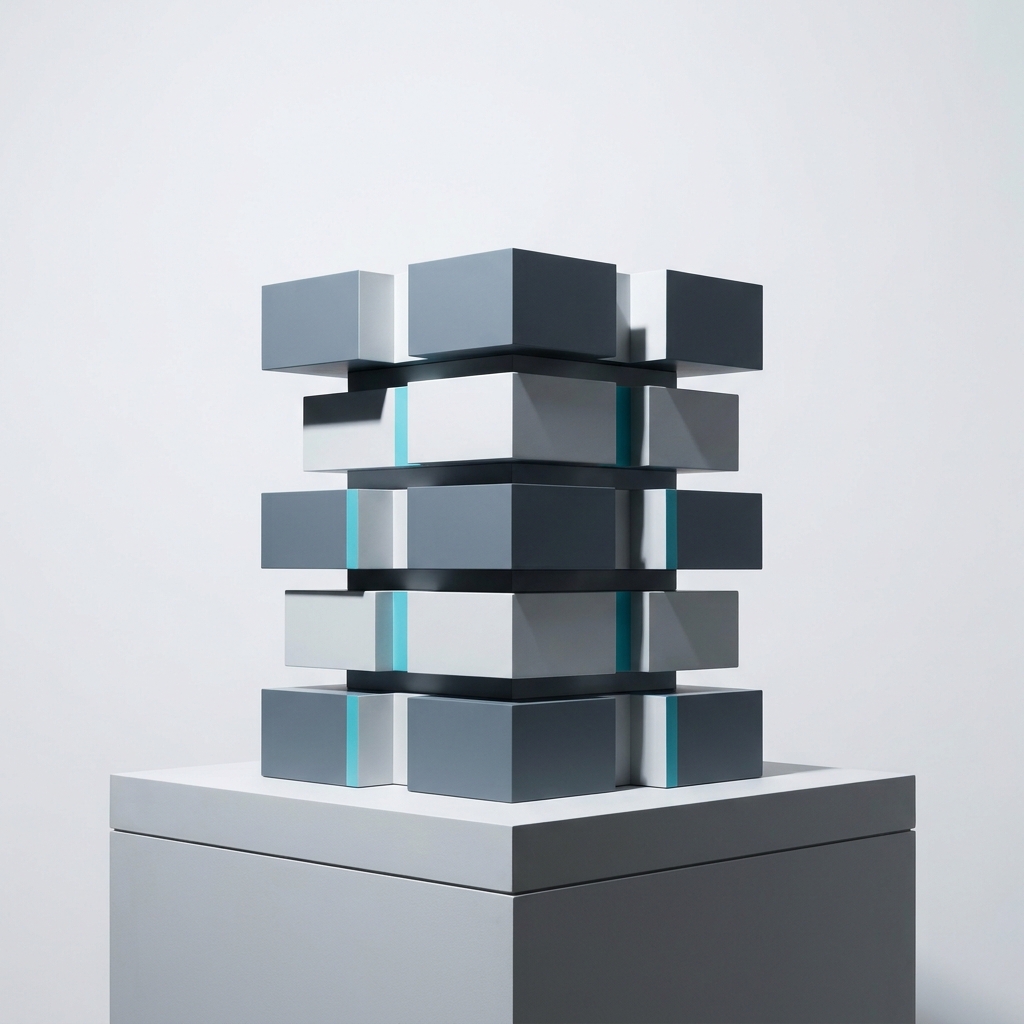 Stacked modular architecture representing layered system components