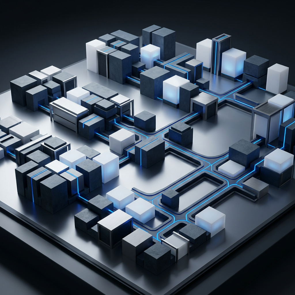 Modular architectural structure with interconnected data pathways