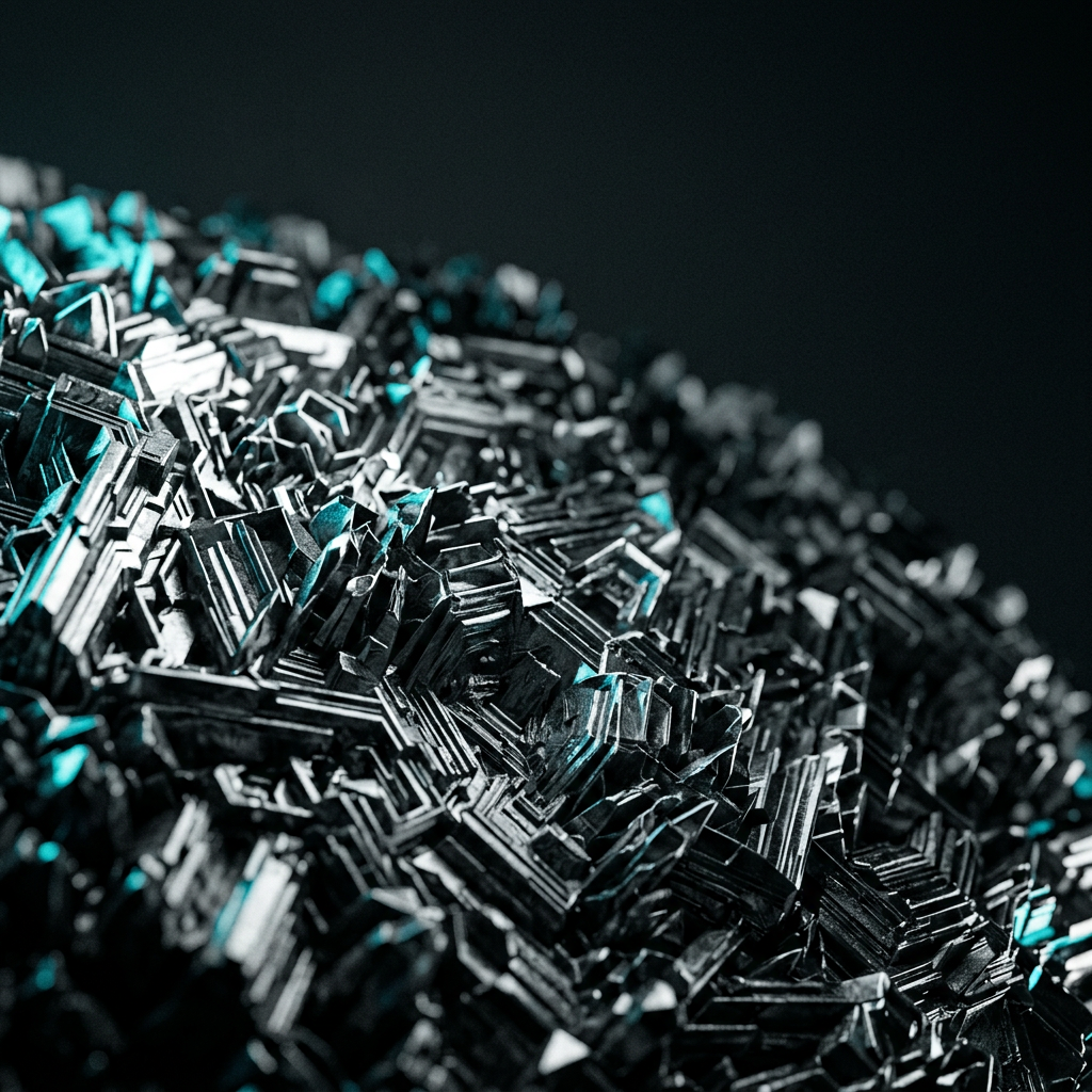 Crystalline surface texture with dramatic shadow and light