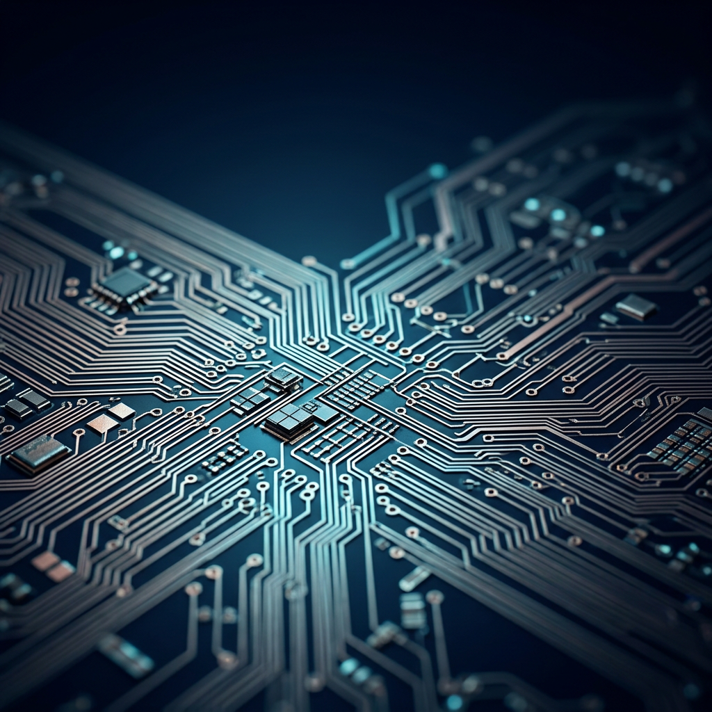 Macro neural network circuit architecture with cyan highlights