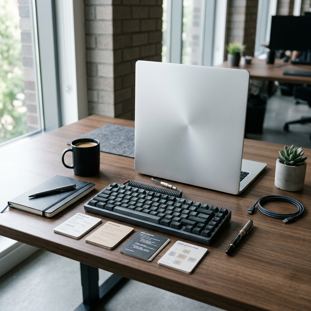 Developer workspace during focused coding session