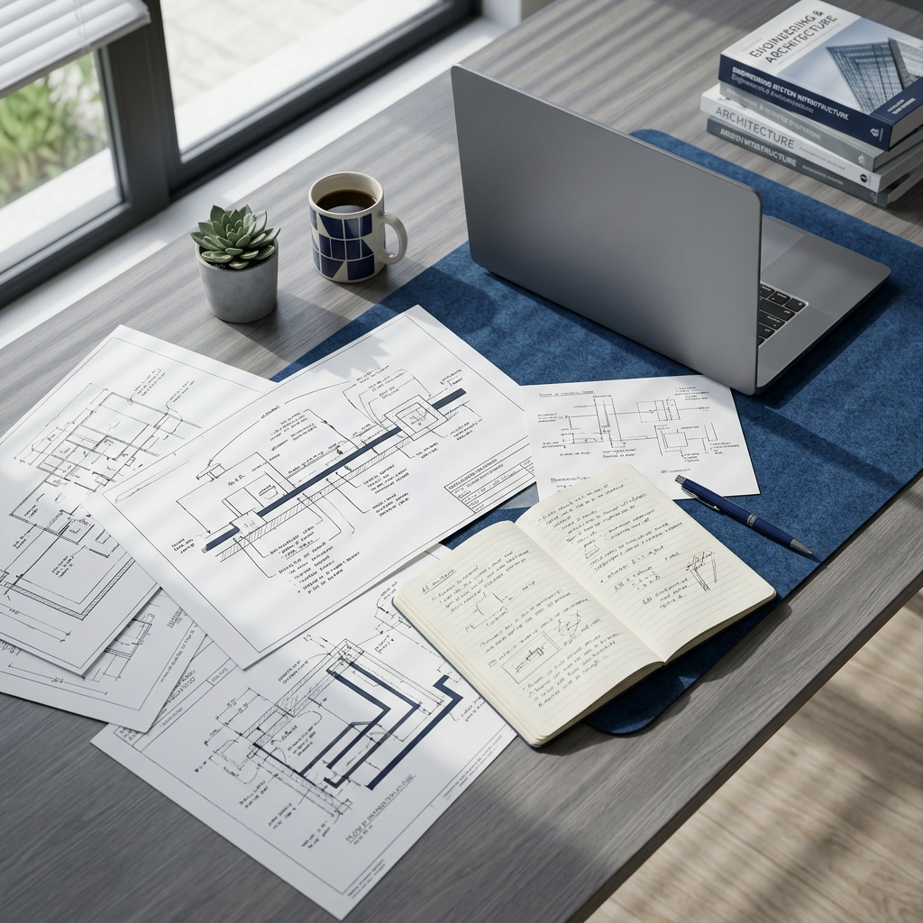Analytical workspace with enterprise architecture planning materials