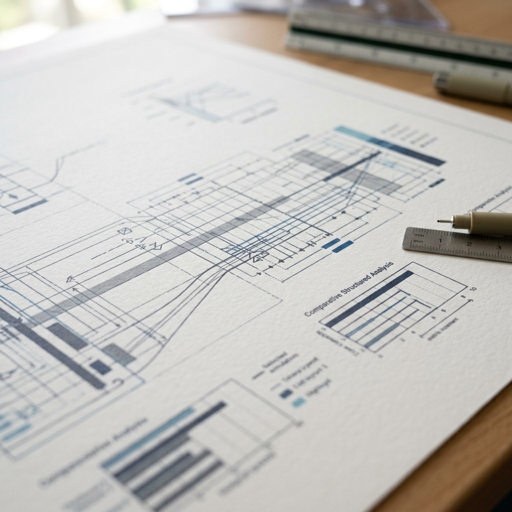 Macro detail of technical blueprint with data layers