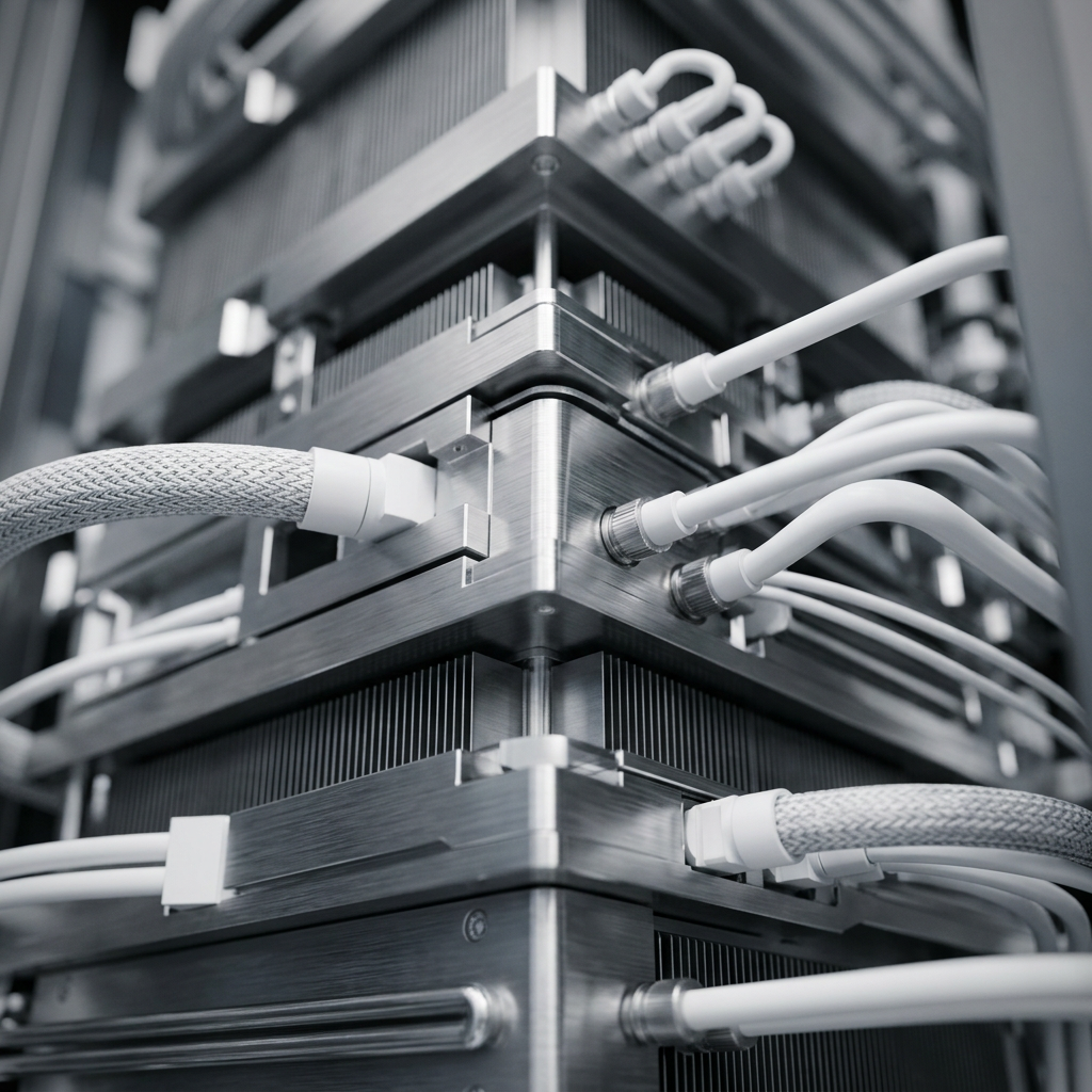 Layered server infrastructure and semiconductor hardware detail