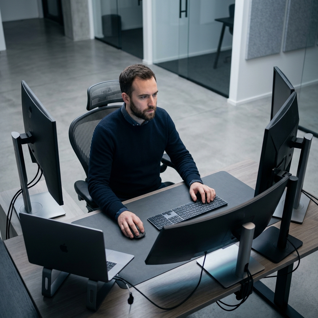 Engineer debugging distributed microservices architecture