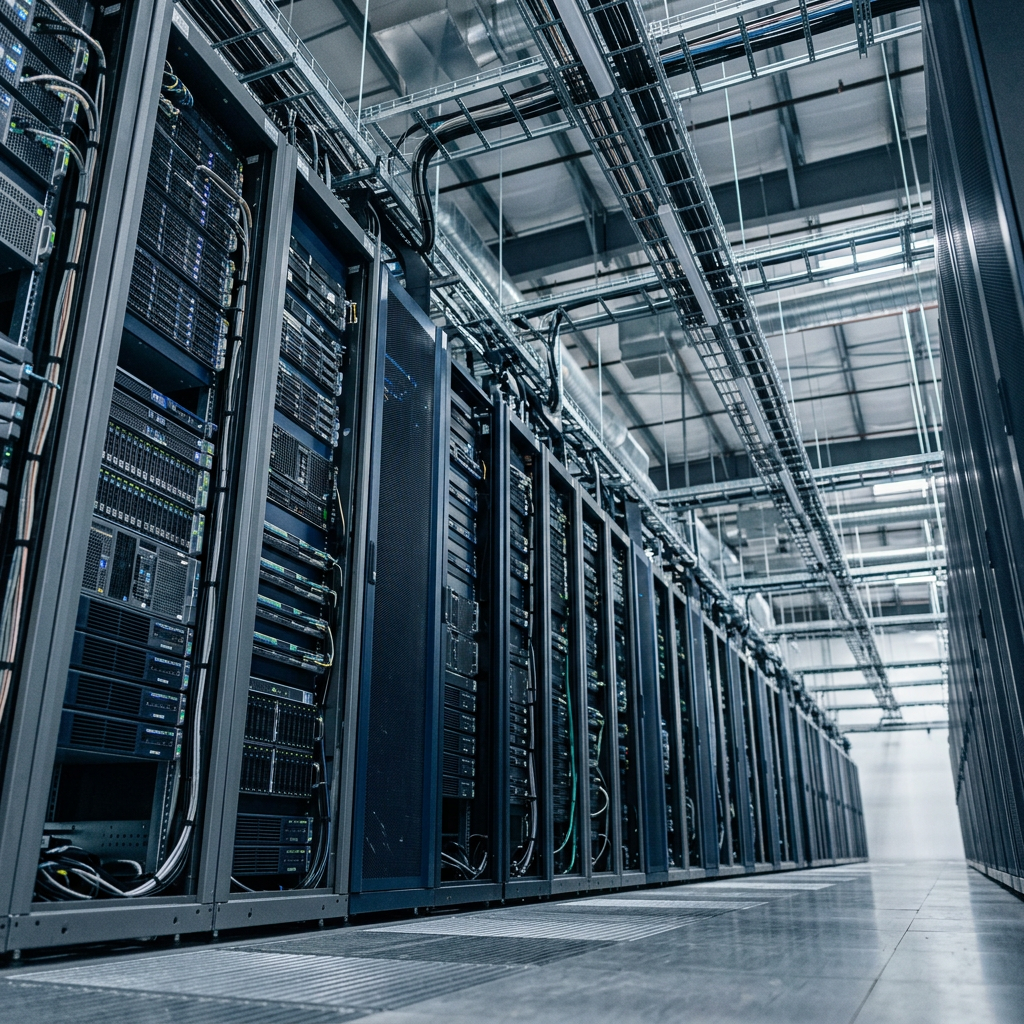 Server rack corridor in data center environment
