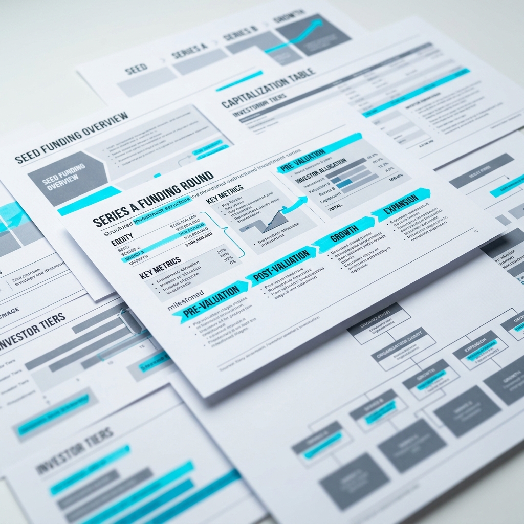 Layered funding stage documentation in sharp detail
