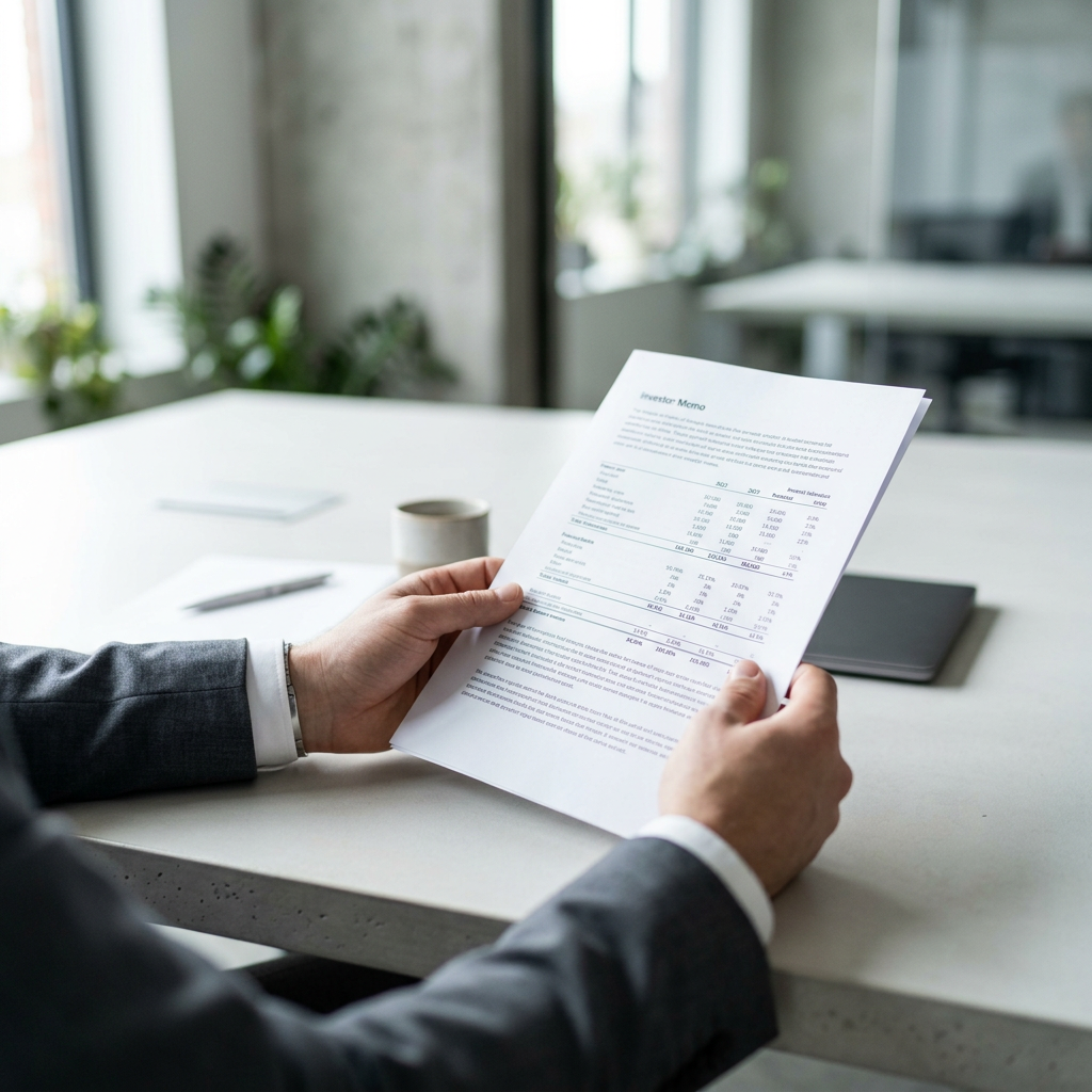 Founder reviewing financial metrics at desk
