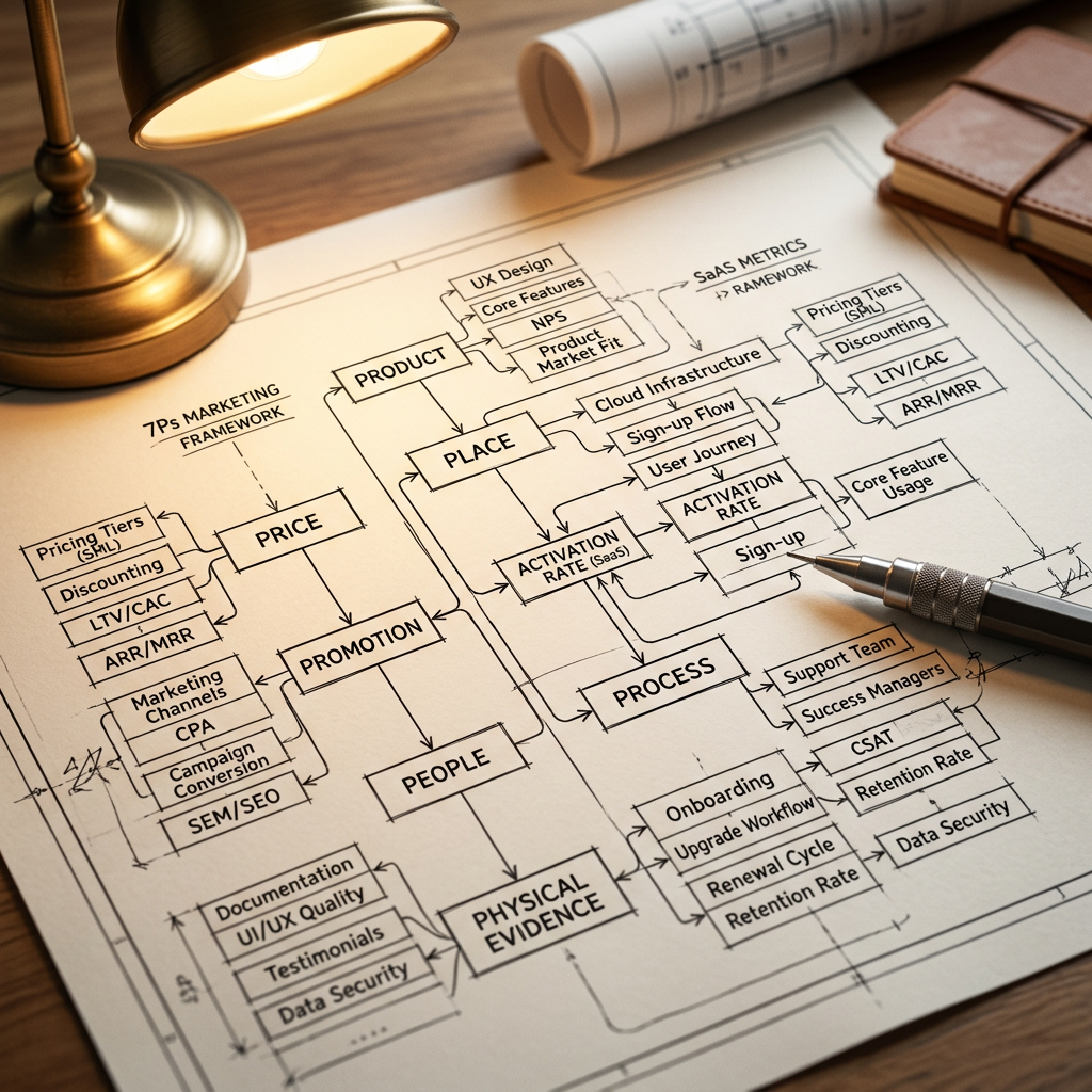 Detailed blueprint of SaaS marketing framework structure
