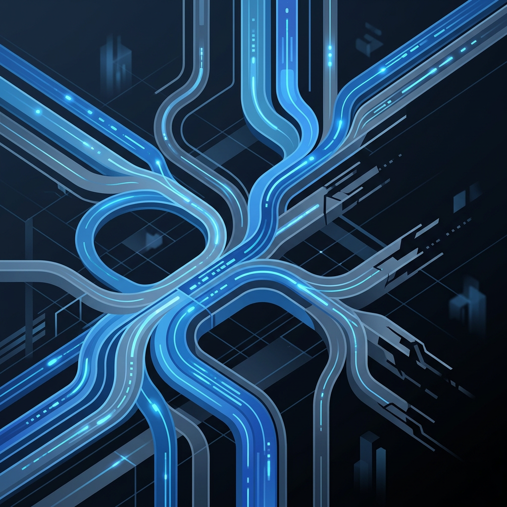 Data pipeline visualization showing signal loss and fragmentation