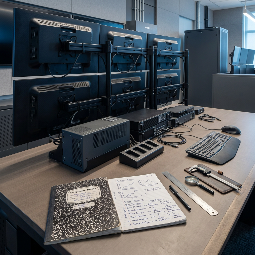 Analytics monitoring station with measurement tools
