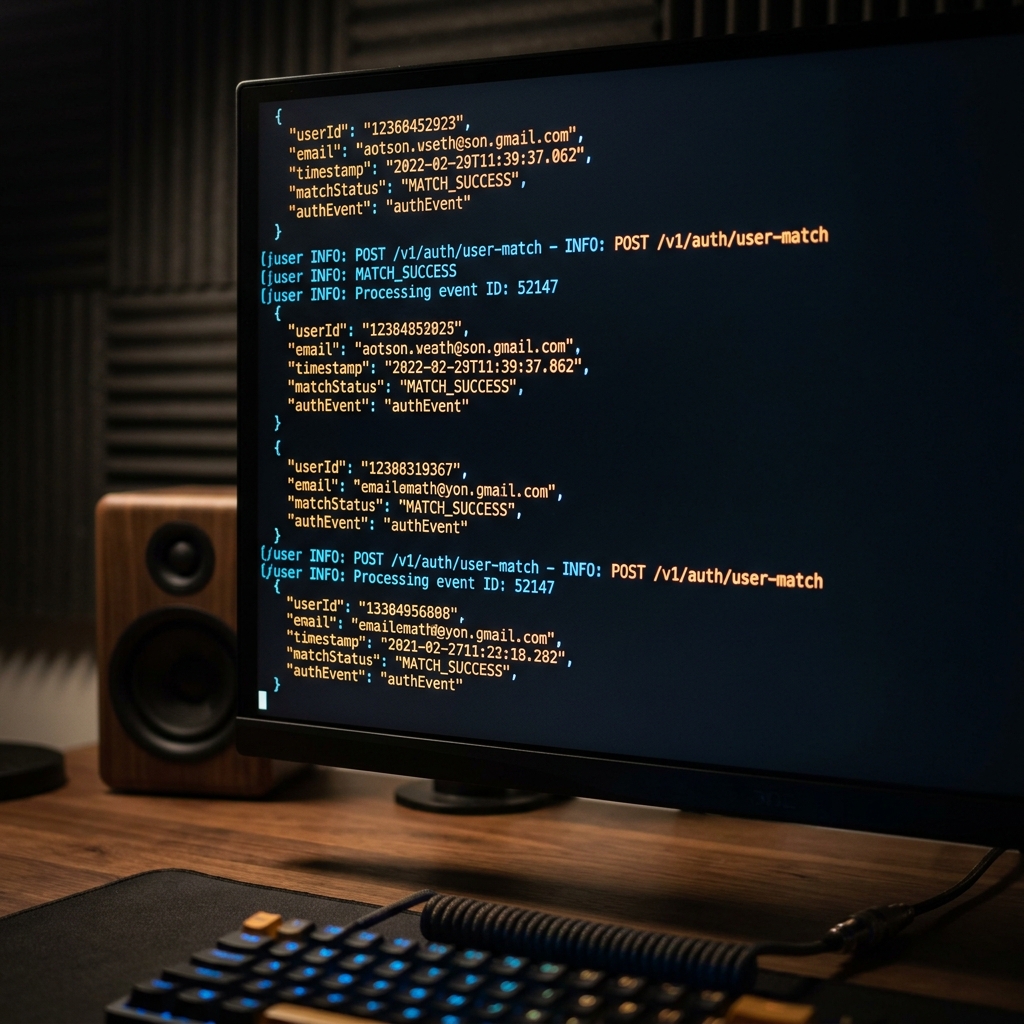 Terminal screen showing identity resolution data pipeline